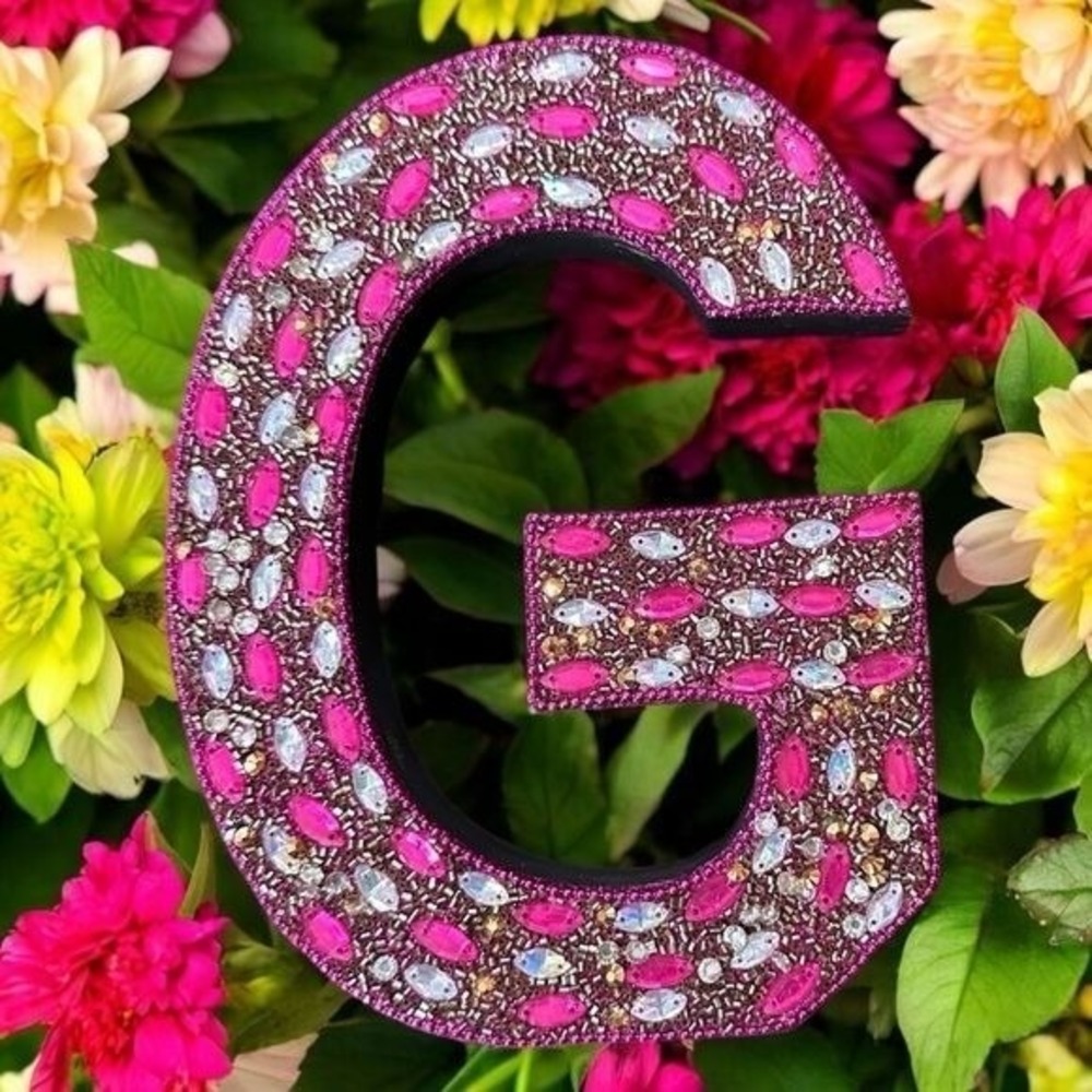 NEW Bombay Monogram Letter‎ "G" Jeweled Decorative Piece